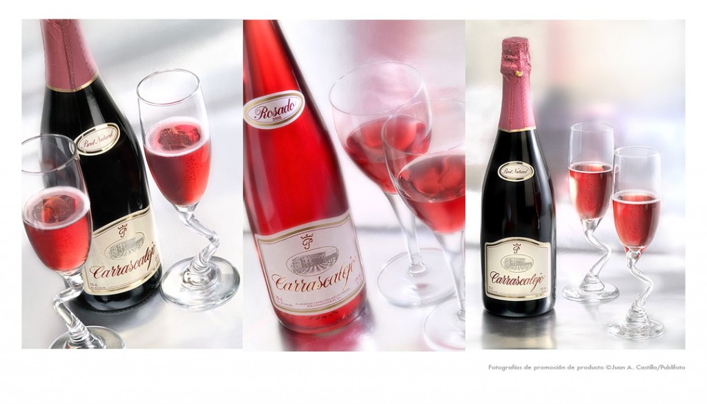 Carrascalejo, Vino rosado y tinto Fotografía de bodegón, botellas de vino